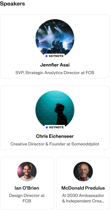 The final exploration of the lineup component. This one shows rectangular boxes with keynote speakers getting more space than other speakers.