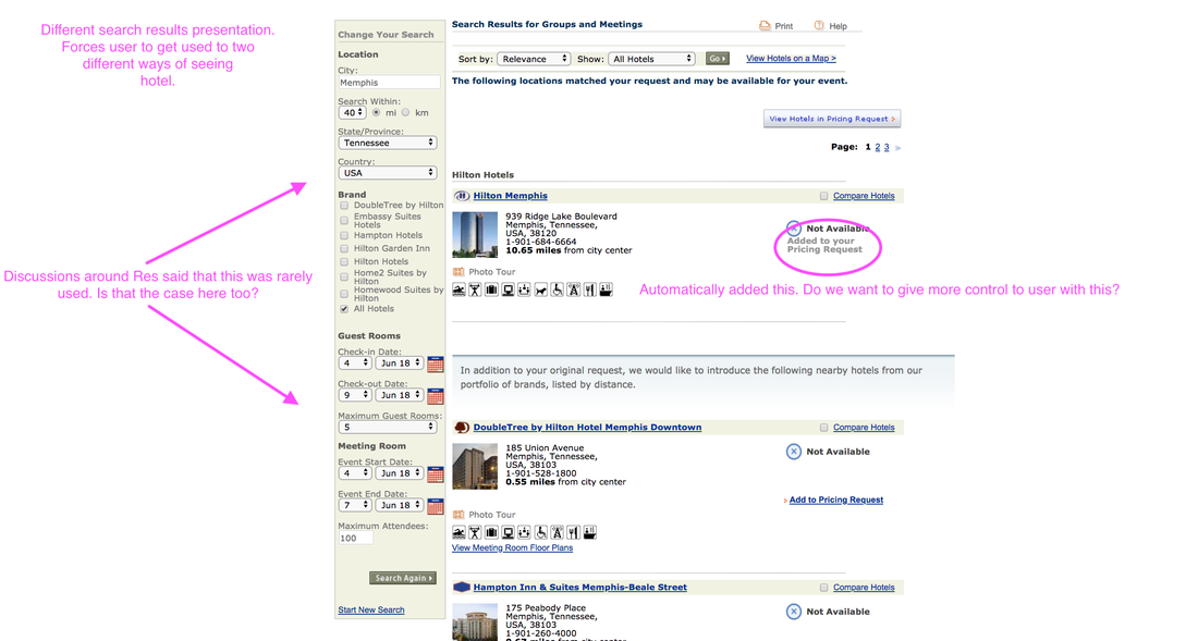 An example of the old website. One of my first days on the project was  auditing the original experience.